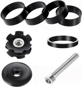 1-1/8" Heavy Duty Headset Top Cap Bearings Aluminium Alloy Bicycle Headset Spacers with Stem Top Cap Headset Spacer with Stem Top Cap for MTB BMX Road Bike