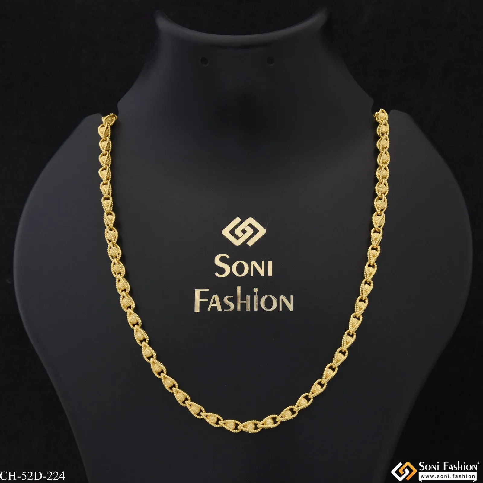 1 Gram Gold Plated Cool Design Sophisticated Design Chain for Men - Style D224