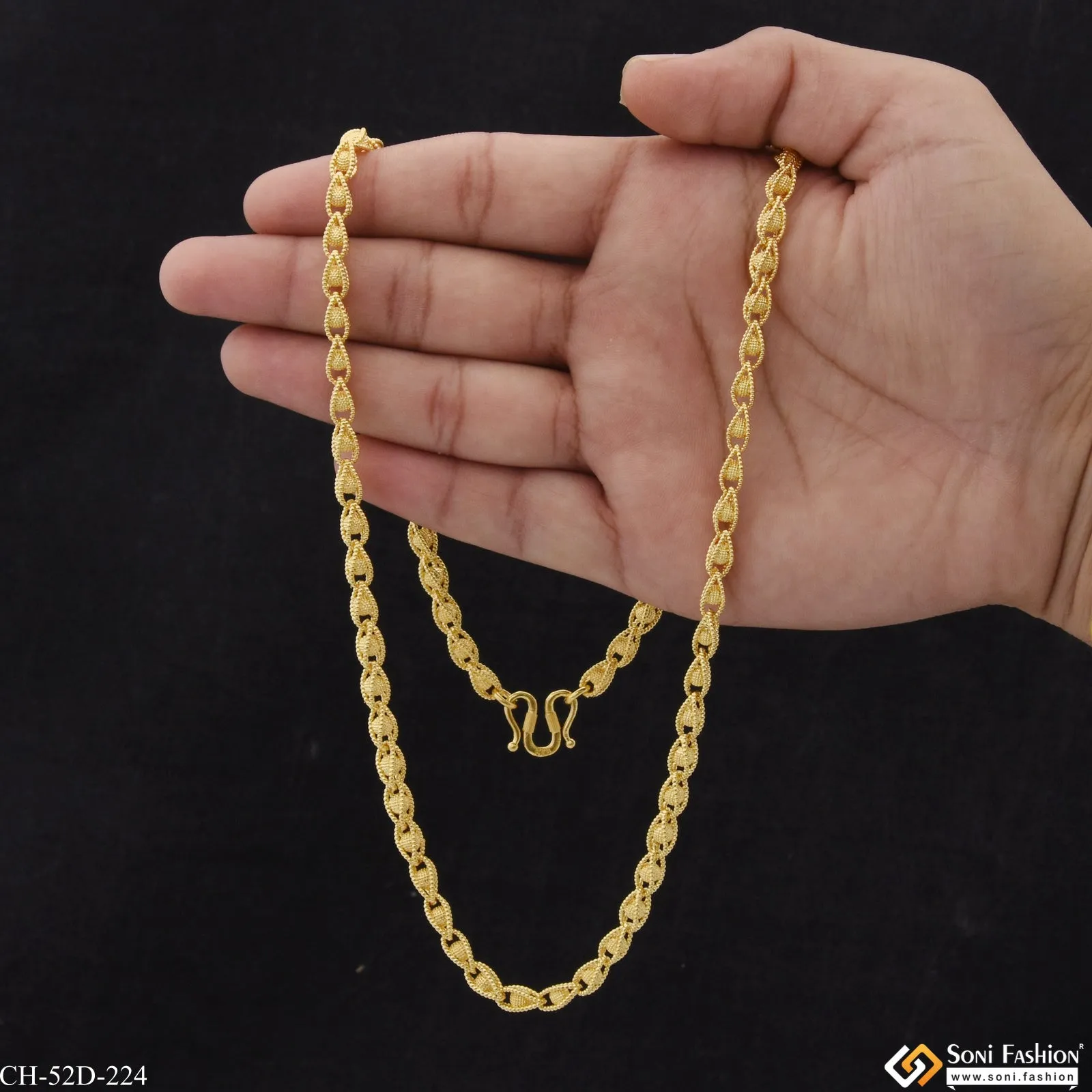 1 Gram Gold Plated Cool Design Sophisticated Design Chain for Men - Style D224
