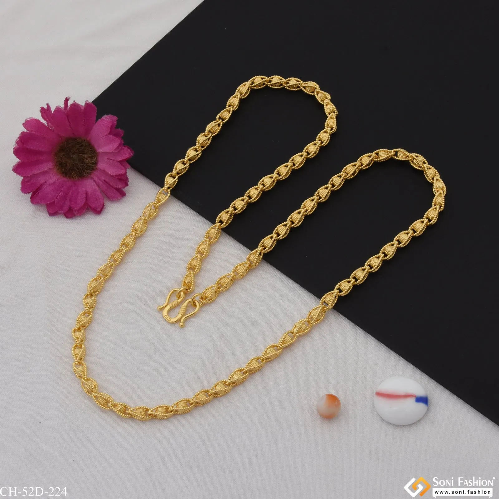 1 Gram Gold Plated Cool Design Sophisticated Design Chain for Men - Style D224