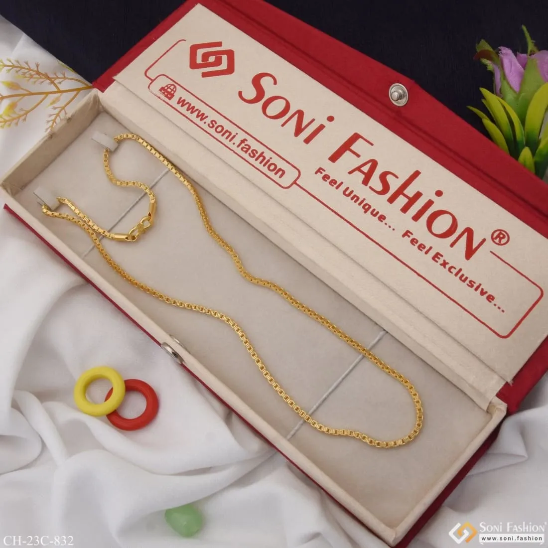 1 Gram Gold Plated Funky Design Extraordinary Design Chain For Men - Style C832