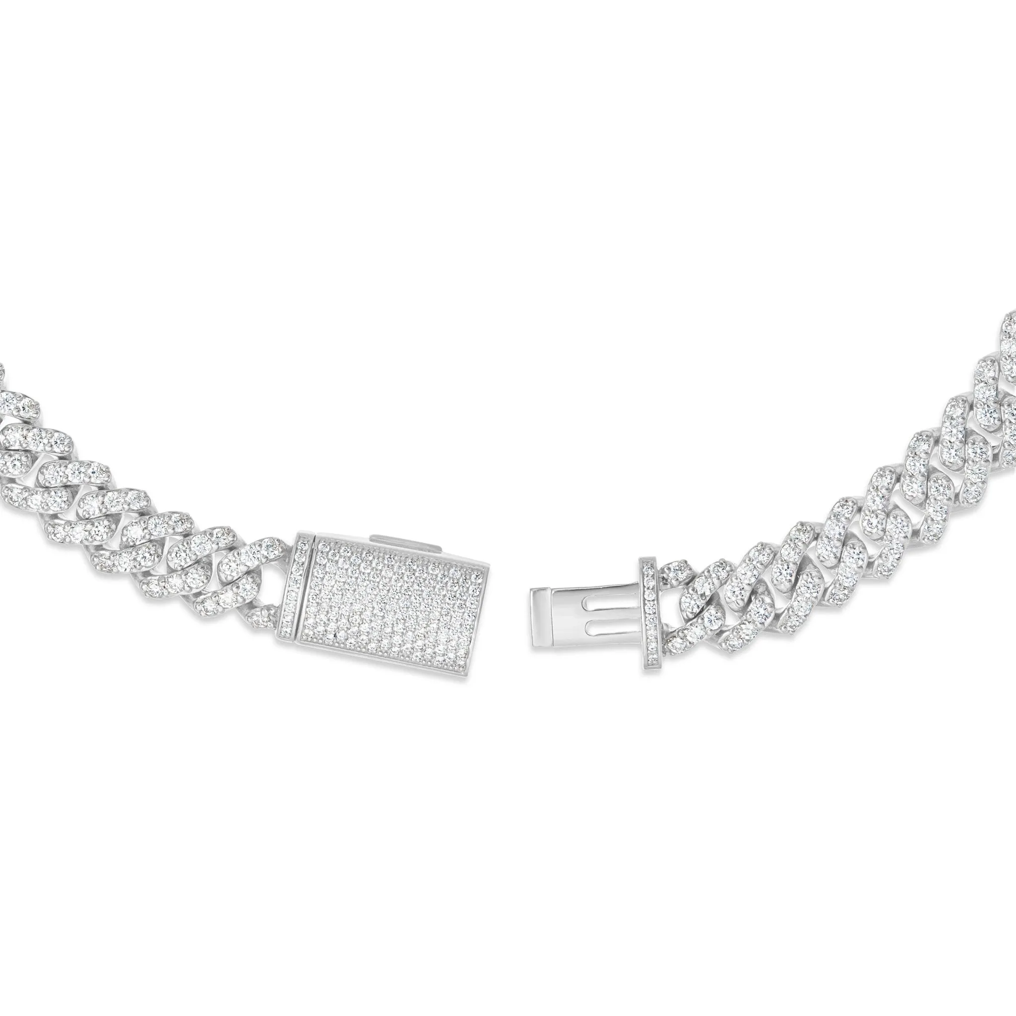 10K Gold 20.18ctw Prongset Diamond 10.5mm Cuban Chain