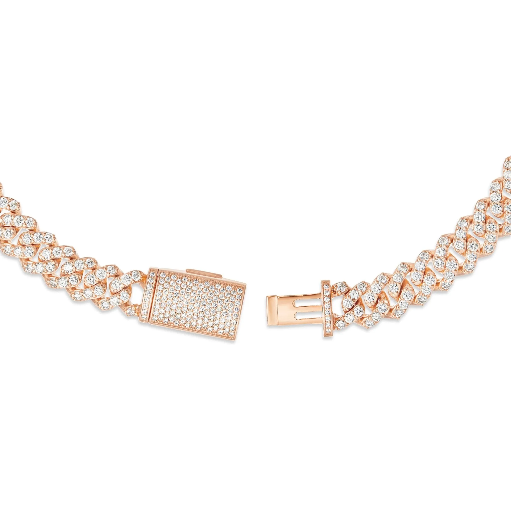 10K Gold 20.18ctw Prongset Diamond 10.5mm Cuban Chain