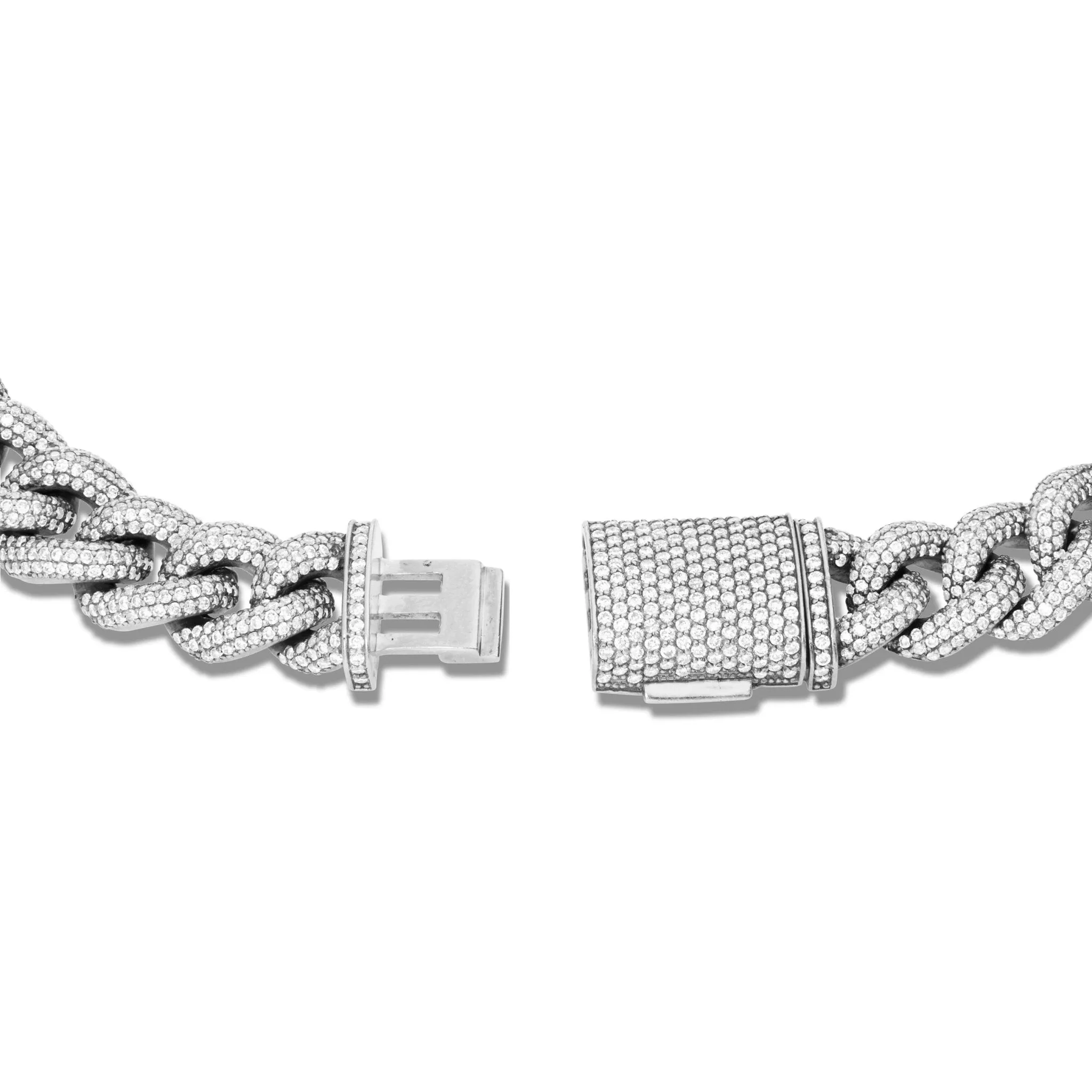 10K Gold 33.34ctw Prongset Diamond 12mm Infinity Cuban Chain