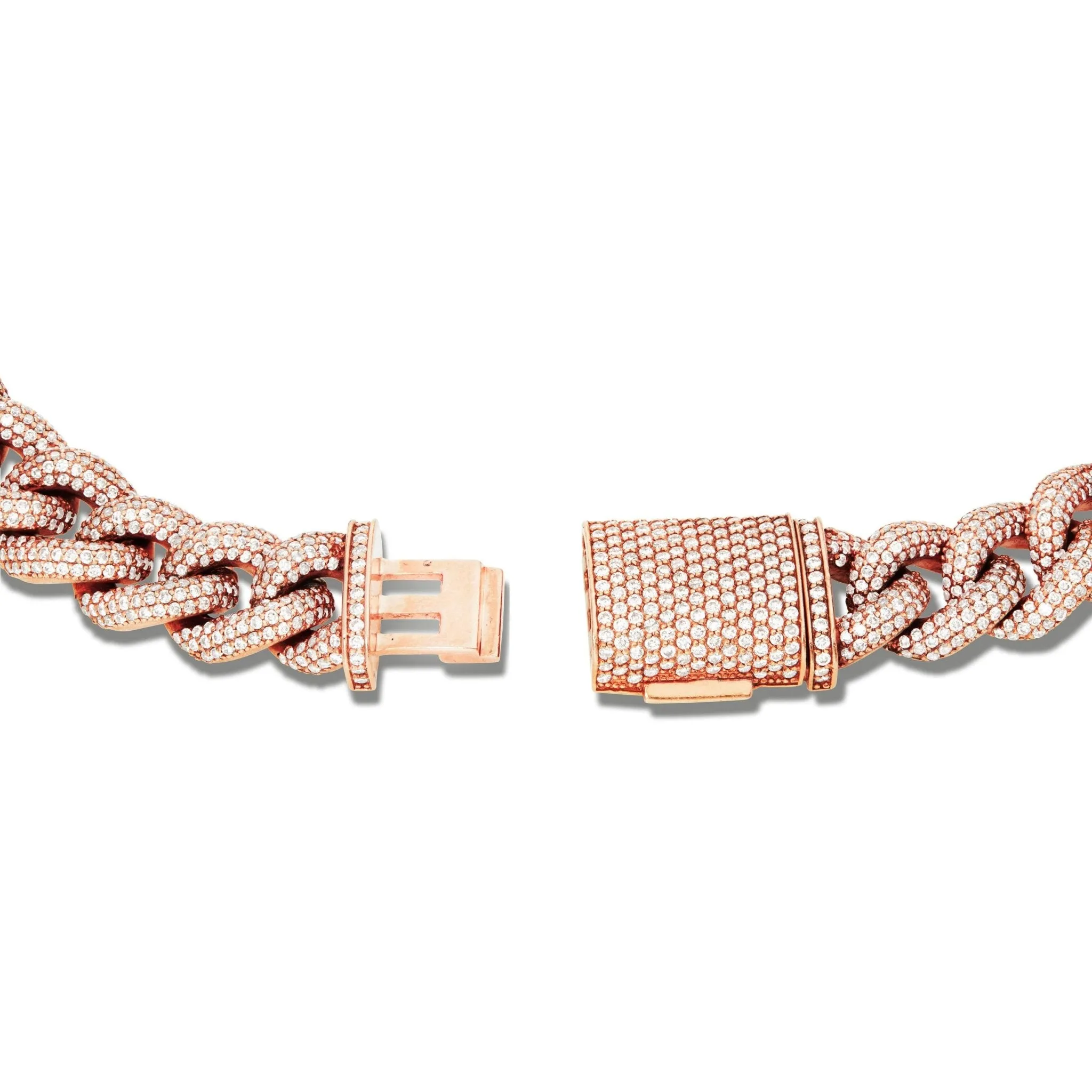 10K Gold 33.34ctw Prongset Diamond 12mm Infinity Cuban Chain