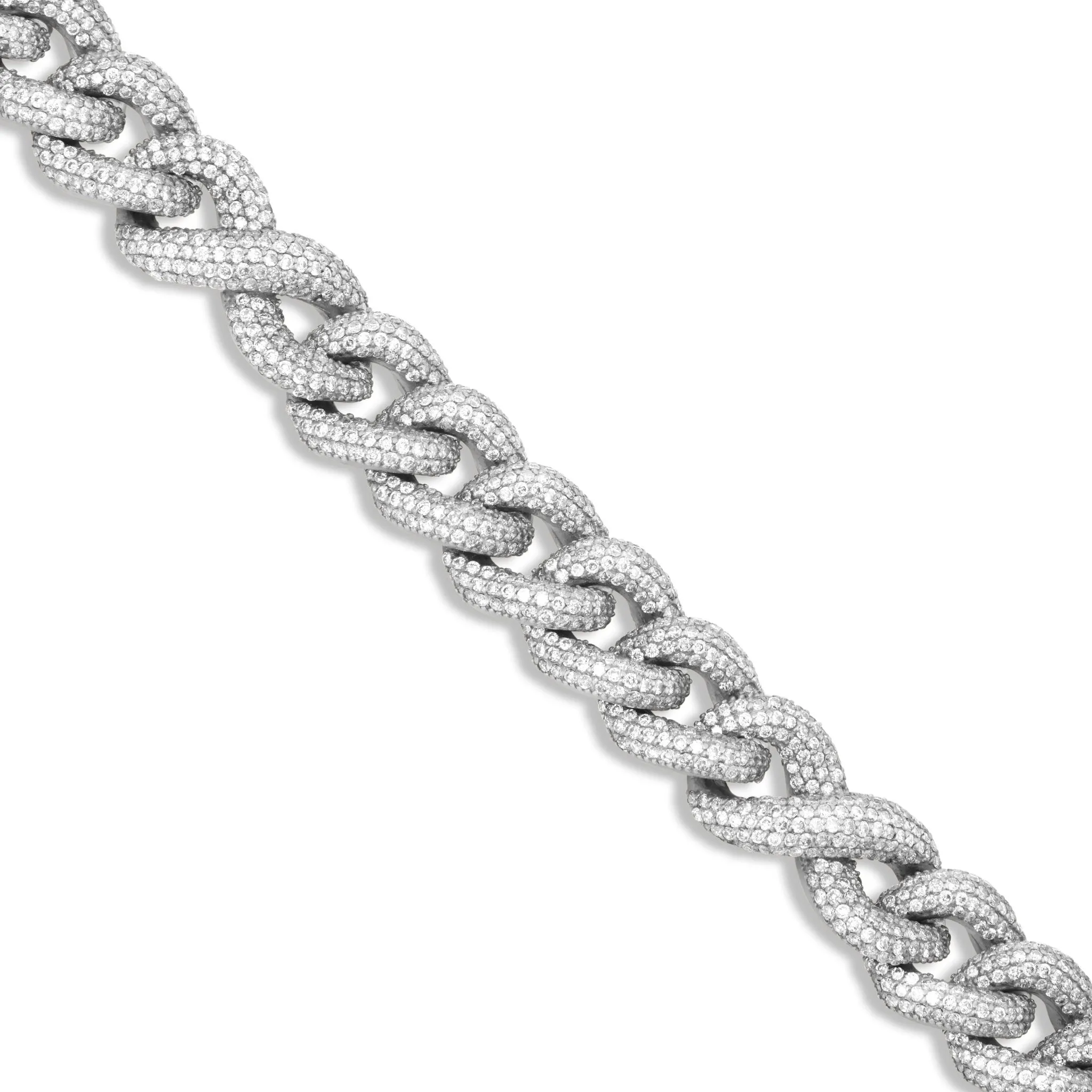 10K Gold 33.34ctw Prongset Diamond 12mm Infinity Cuban Chain