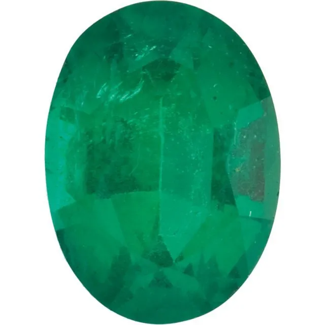14KT GOLD 0.75 CTW EMERALD & 0.50 CTW DIAMOND OVAL 5 STONE BAND