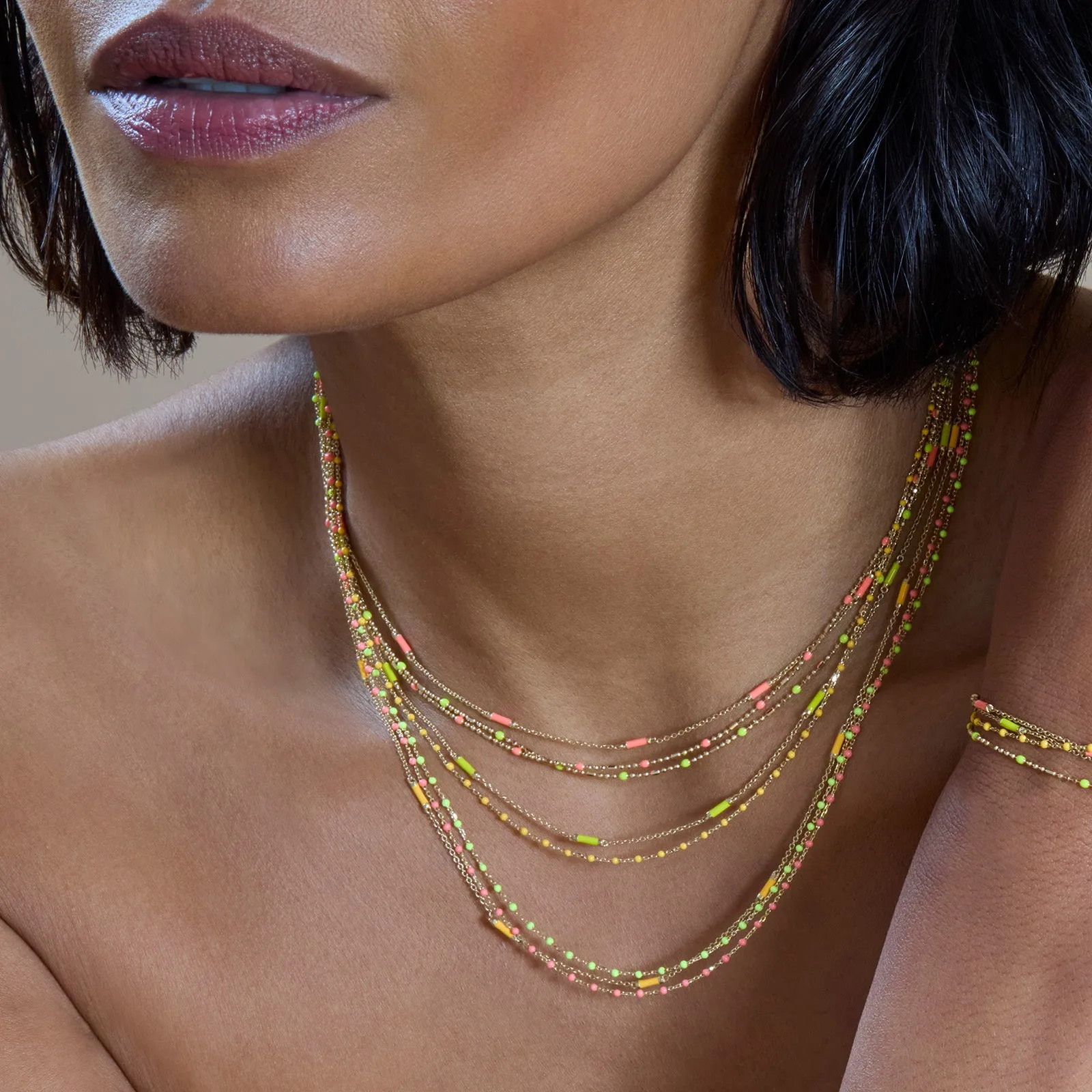 16" Marigold Dot Ball Chain Necklace