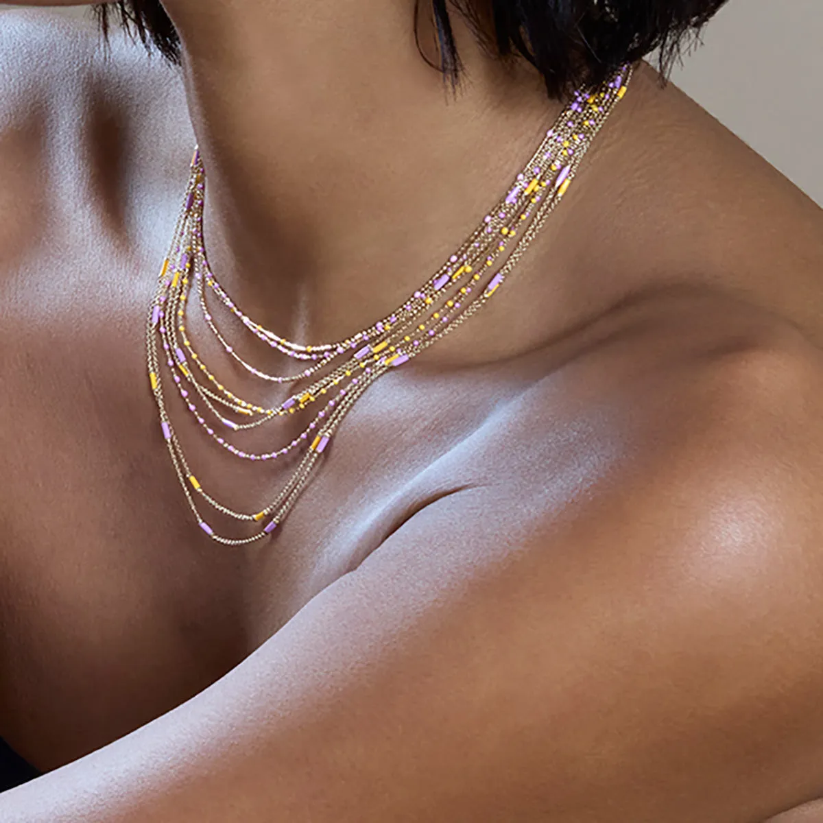 16" Peony Tiny Dot Chain Necklace