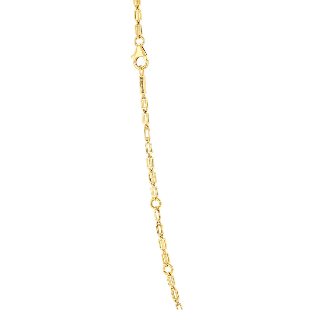 18 Karat Yellow Gold Block Necklace