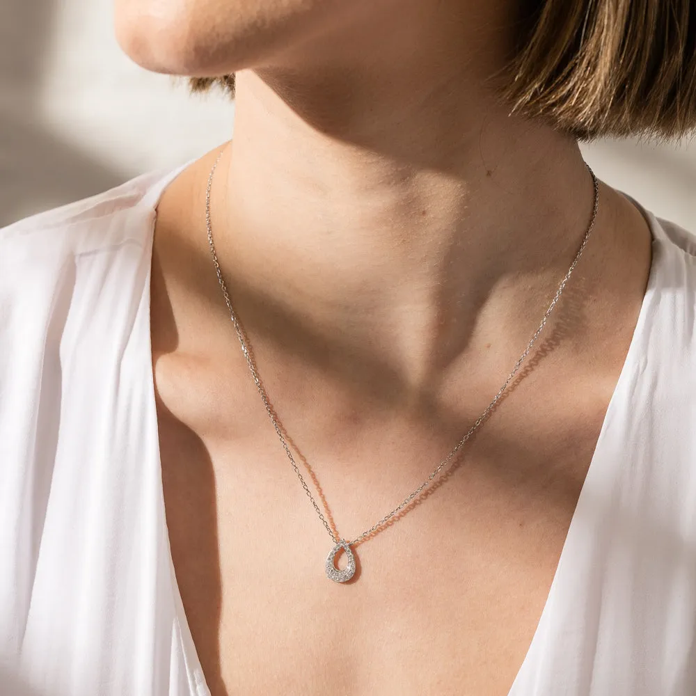 18ct White Gold .38ct Diamond Pendant