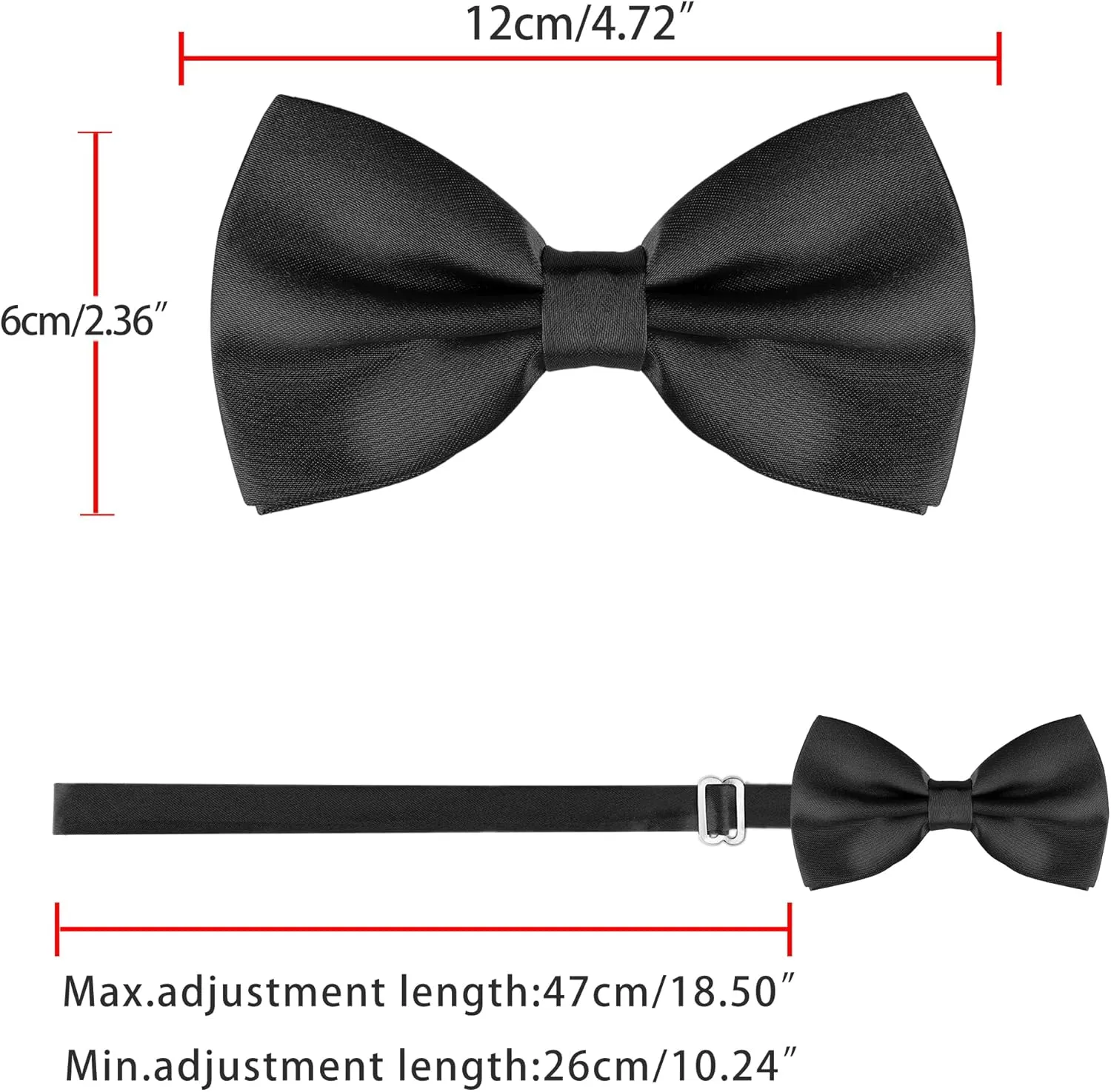 Allegra K Pre-tied Solid Adjustable Bowtie Classic Tuxedo Wedding Bow Ties for Men