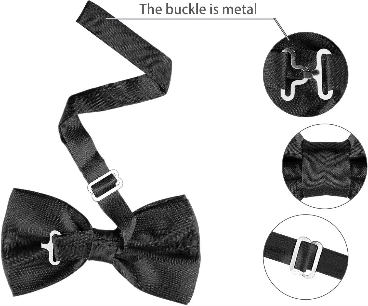 Allegra K Pre-tied Solid Adjustable Bowtie Classic Tuxedo Wedding Bow Ties for Men