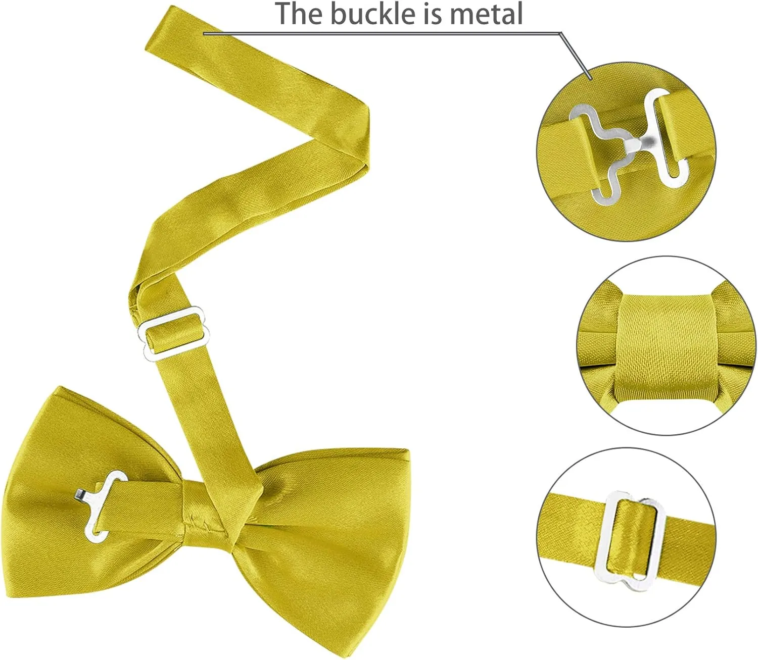 Allegra K Pre-tied Solid Adjustable Bowtie Classic Tuxedo Wedding Bow Ties for Men