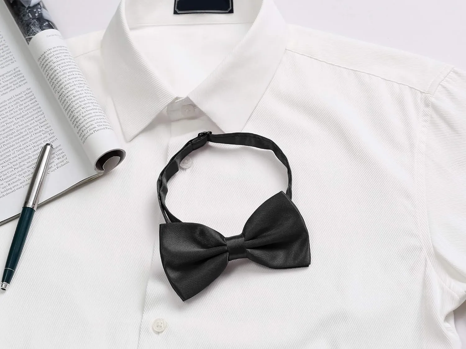 Allegra K Pre-tied Solid Adjustable Bowtie Classic Tuxedo Wedding Bow Ties for Men