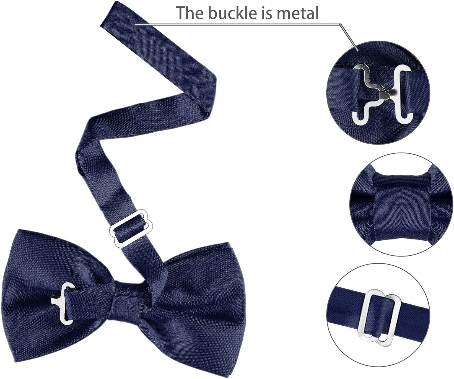 Allegra K Pre-tied Solid Adjustable Bowtie Classic Tuxedo Wedding Bow Ties for Men