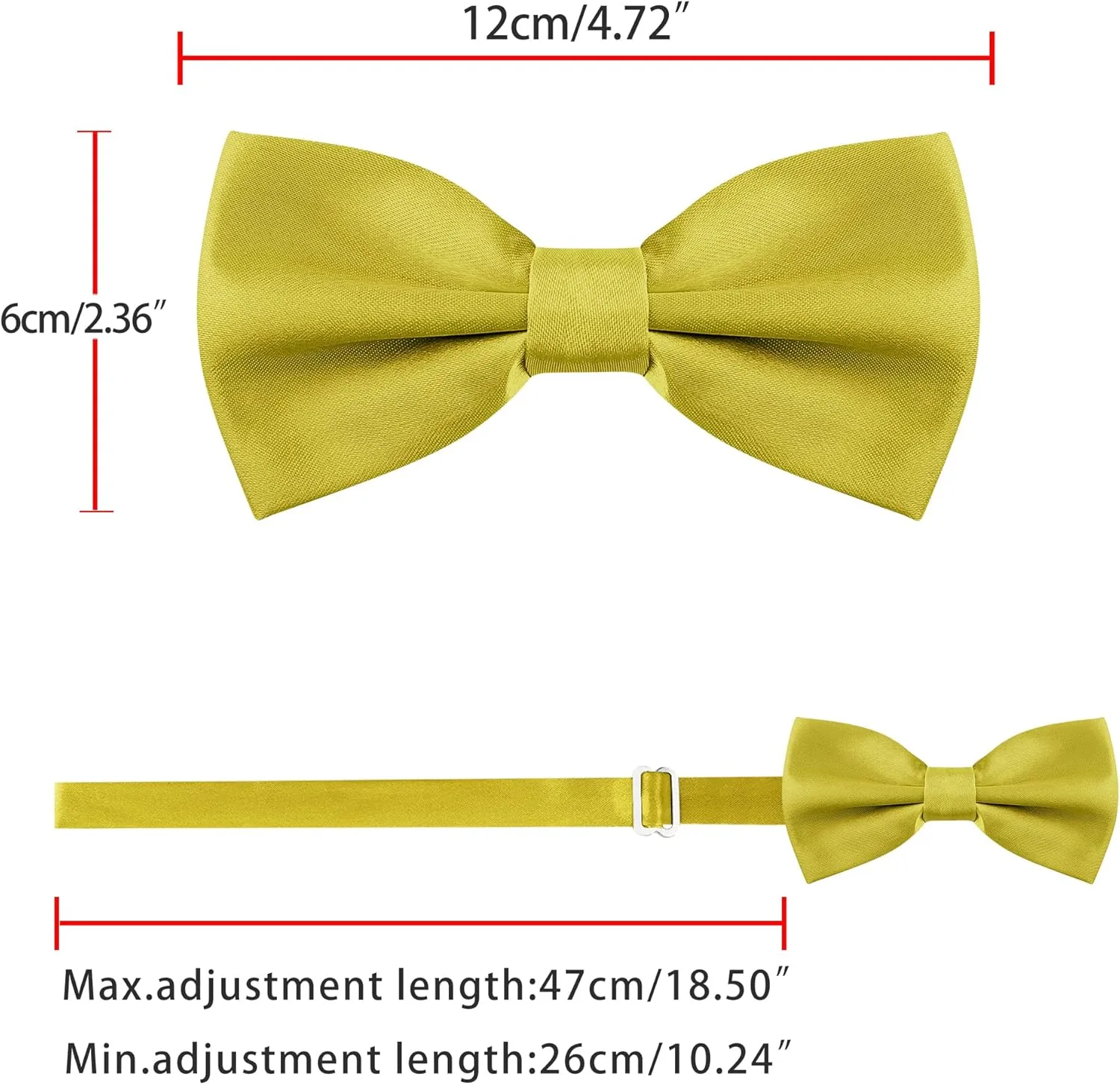 Allegra K Pre-tied Solid Adjustable Bowtie Classic Tuxedo Wedding Bow Ties for Men