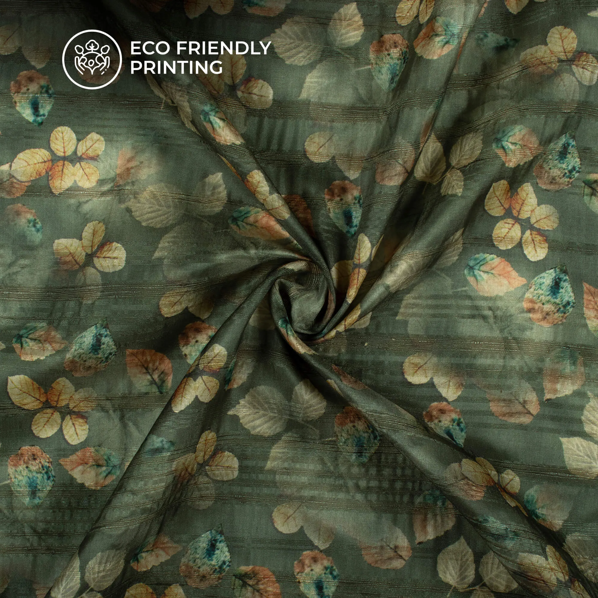 Ancient Floral Digital Print Heritage Art Silk Fabric
