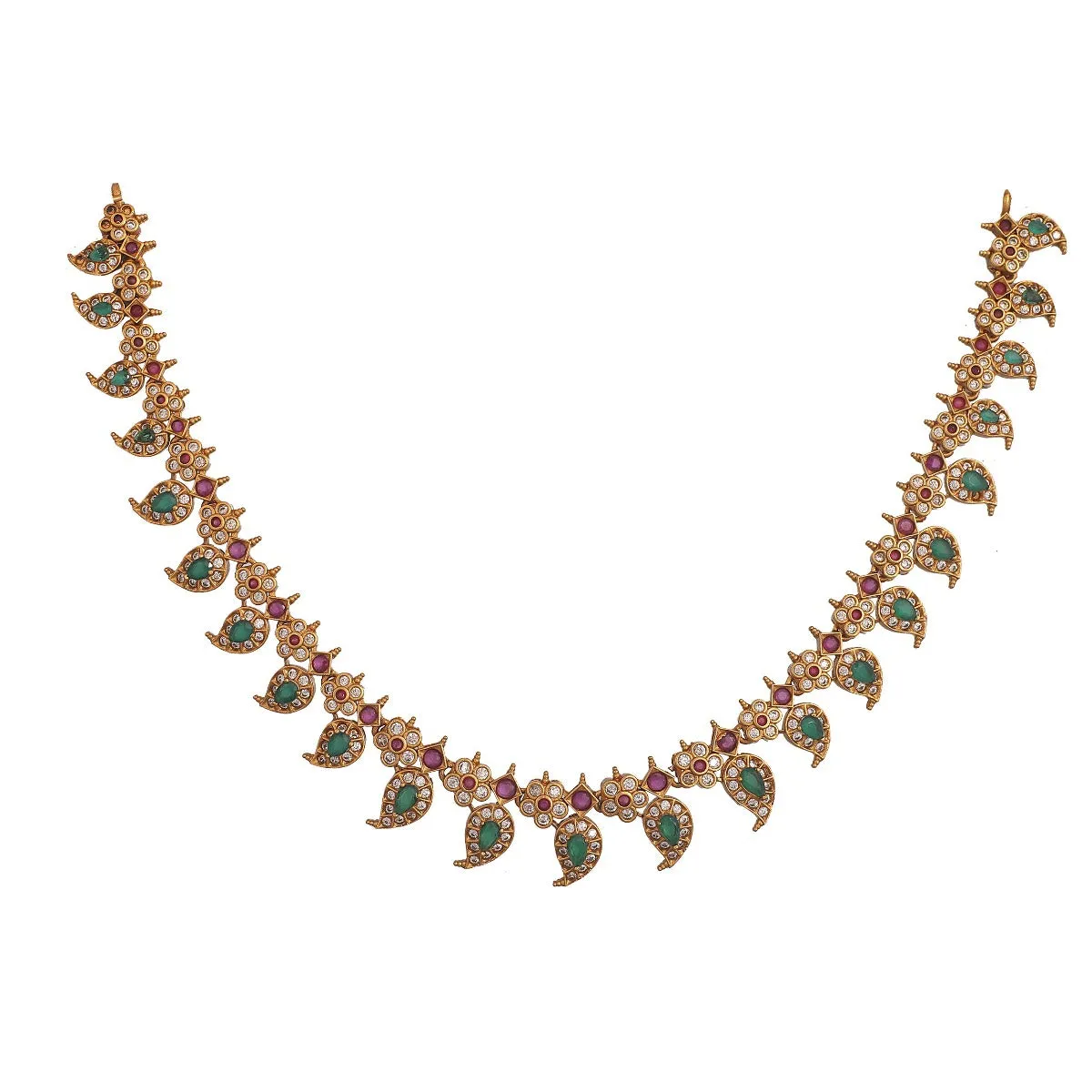 Antique Gold Plated Yutha Necklace Earring Set