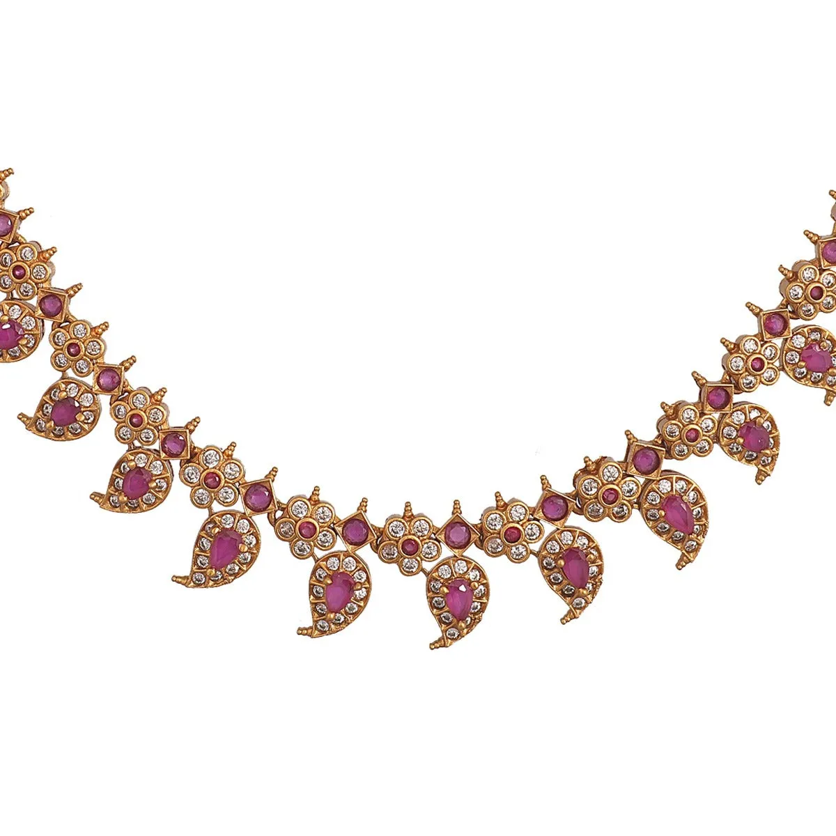 Antique Gold Plated Yutha Necklace Earring Set