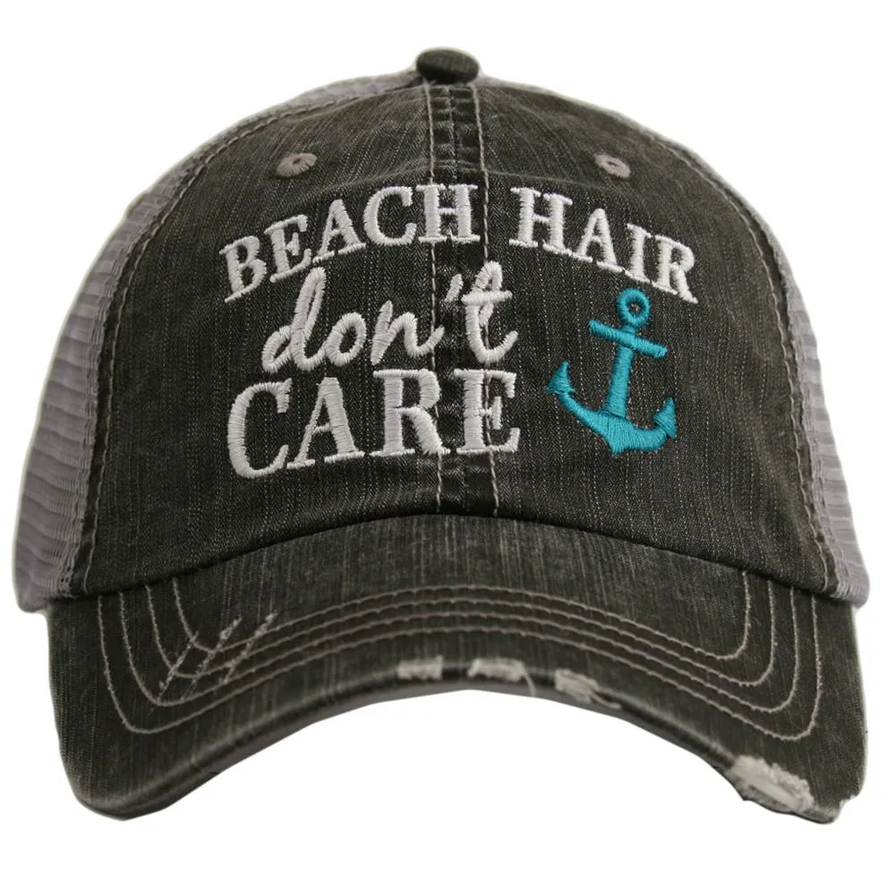 Beach hats and tanks Embroidered distressed trucker caps.
