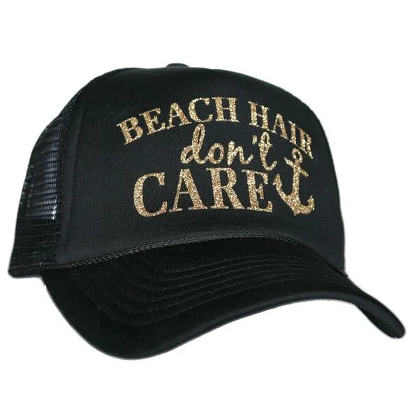 Beach hats and tanks Embroidered distressed trucker caps.