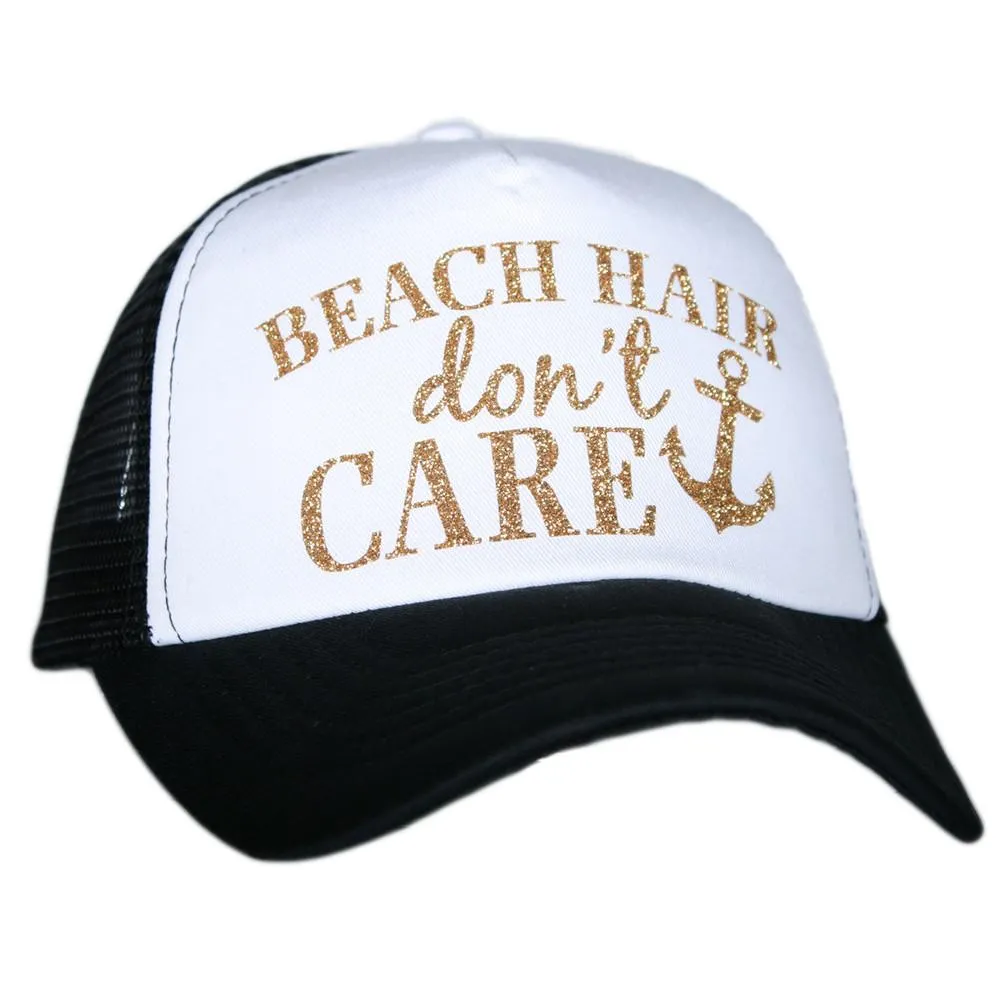 Beach hats and tanks Embroidered distressed trucker caps.