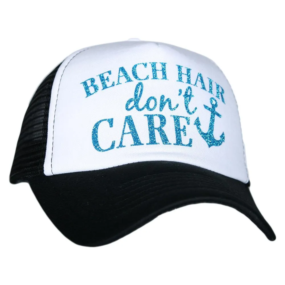 Beach hats and tanks Embroidered distressed trucker caps.
