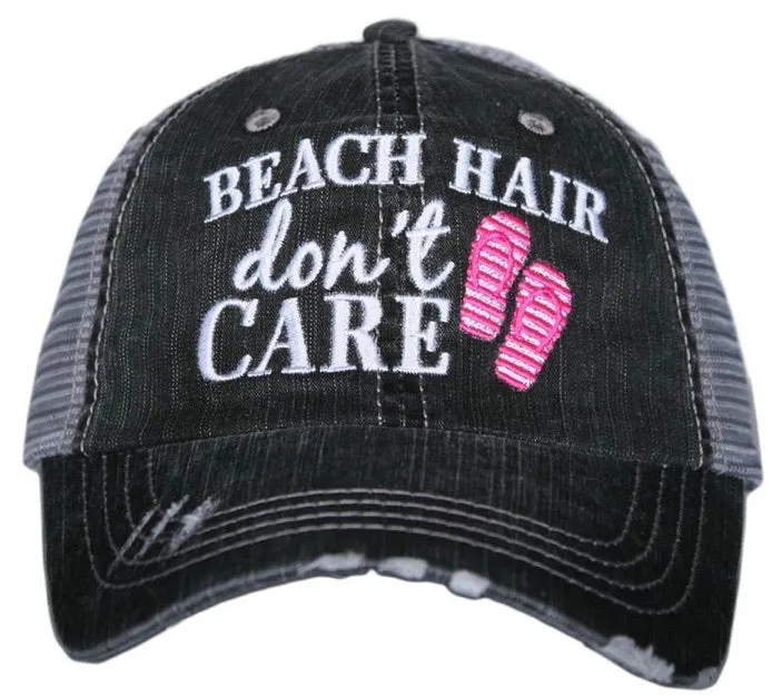 Beach hats and tanks Embroidered distressed trucker caps.