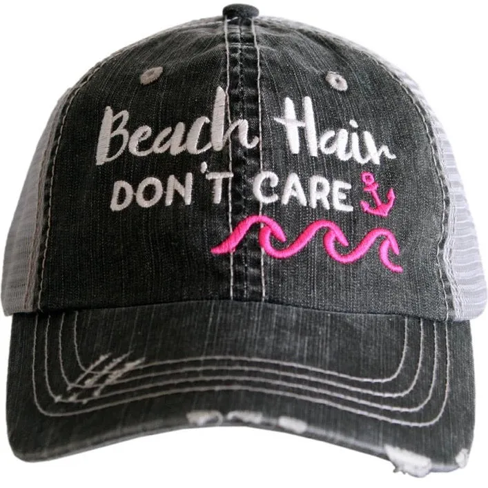 Beach hats and tanks Embroidered distressed trucker caps.