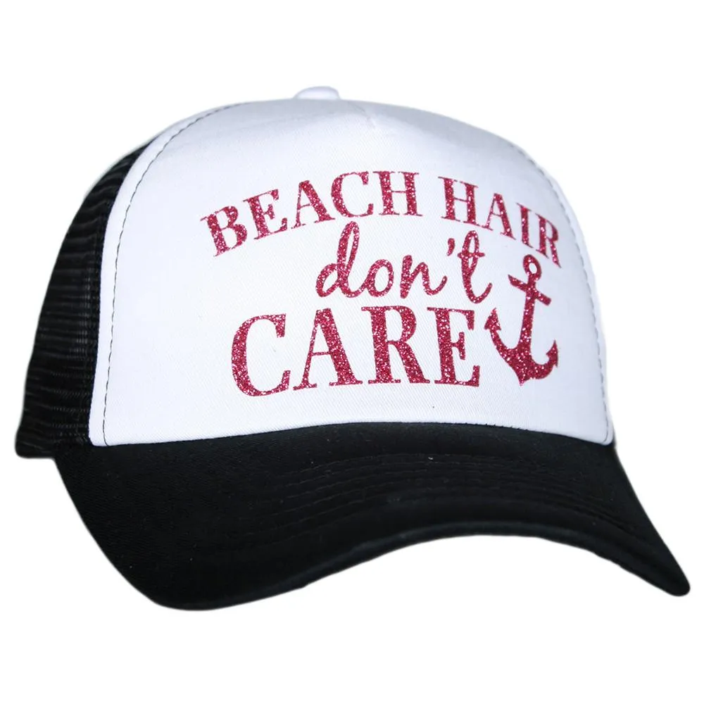 Beach hats and tanks Embroidered distressed trucker caps.