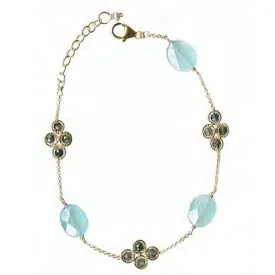 Bracelet 4880 with Australian Sapphire and Chalcedony by Michelle Pressler Jewelry
