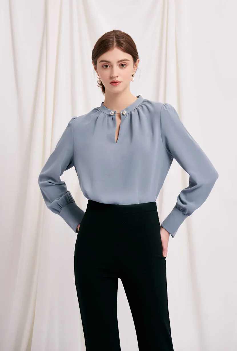 Buvette Pearl Blouse - Dusty Blue