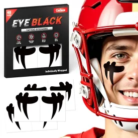 Cerlaza Baseball Accessories, 48 Pairs Eye Black Stickers Smudgeproof, Individually Wrapped Eye Black Tattoos for Football Soccer, Game Day Party Sports Eyeblack