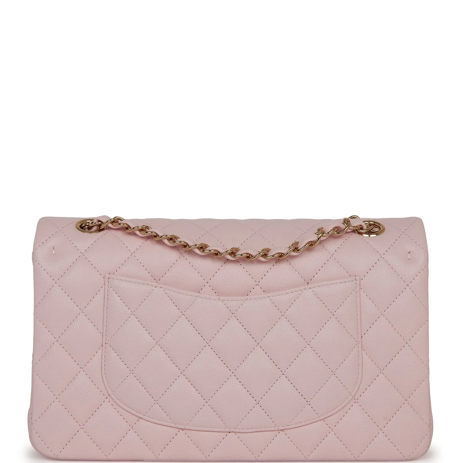 Chanel Medium Classic Double Flap Bag Light Pink Caviar Light Gold Hardware