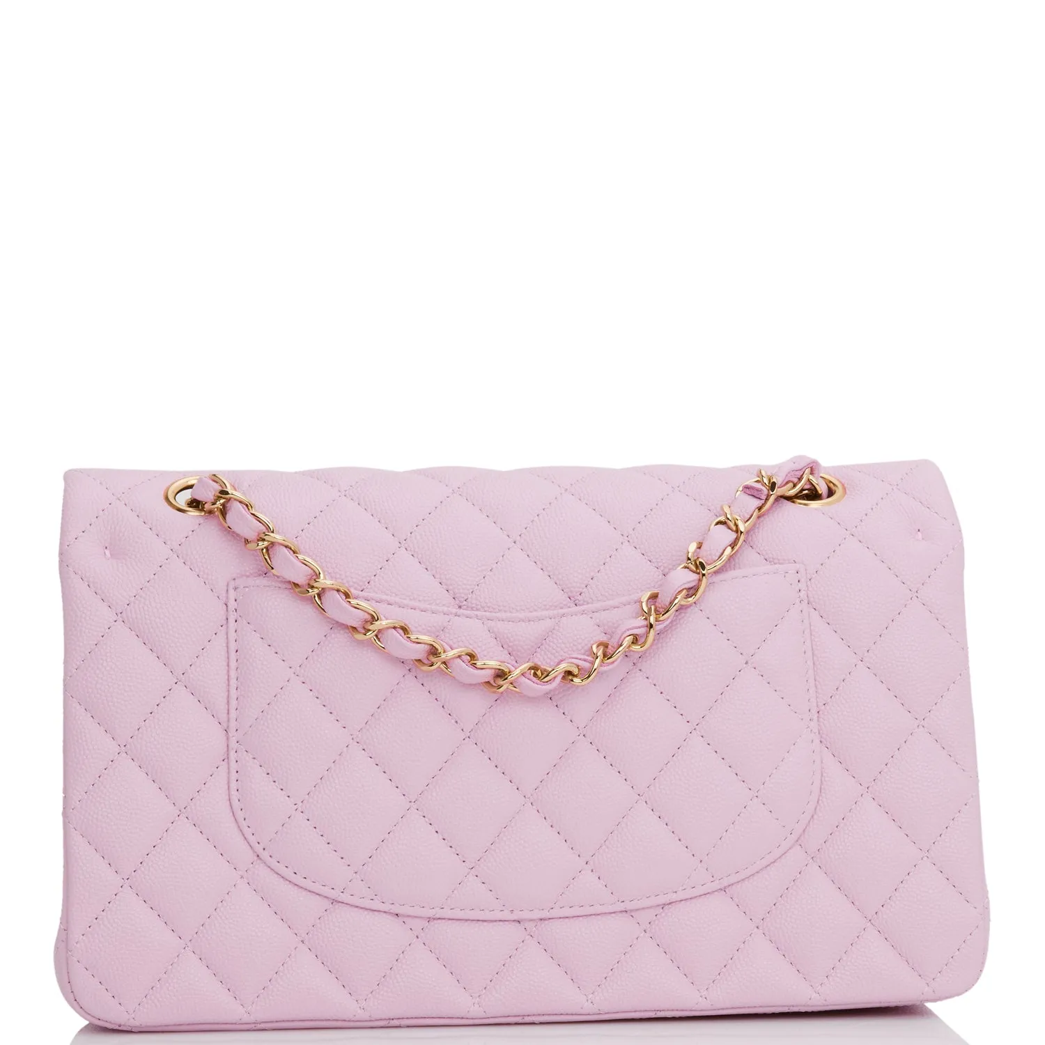 Chanel Medium Classic Double Flap Bag Rose Clair Caviar Light Gold Hardware