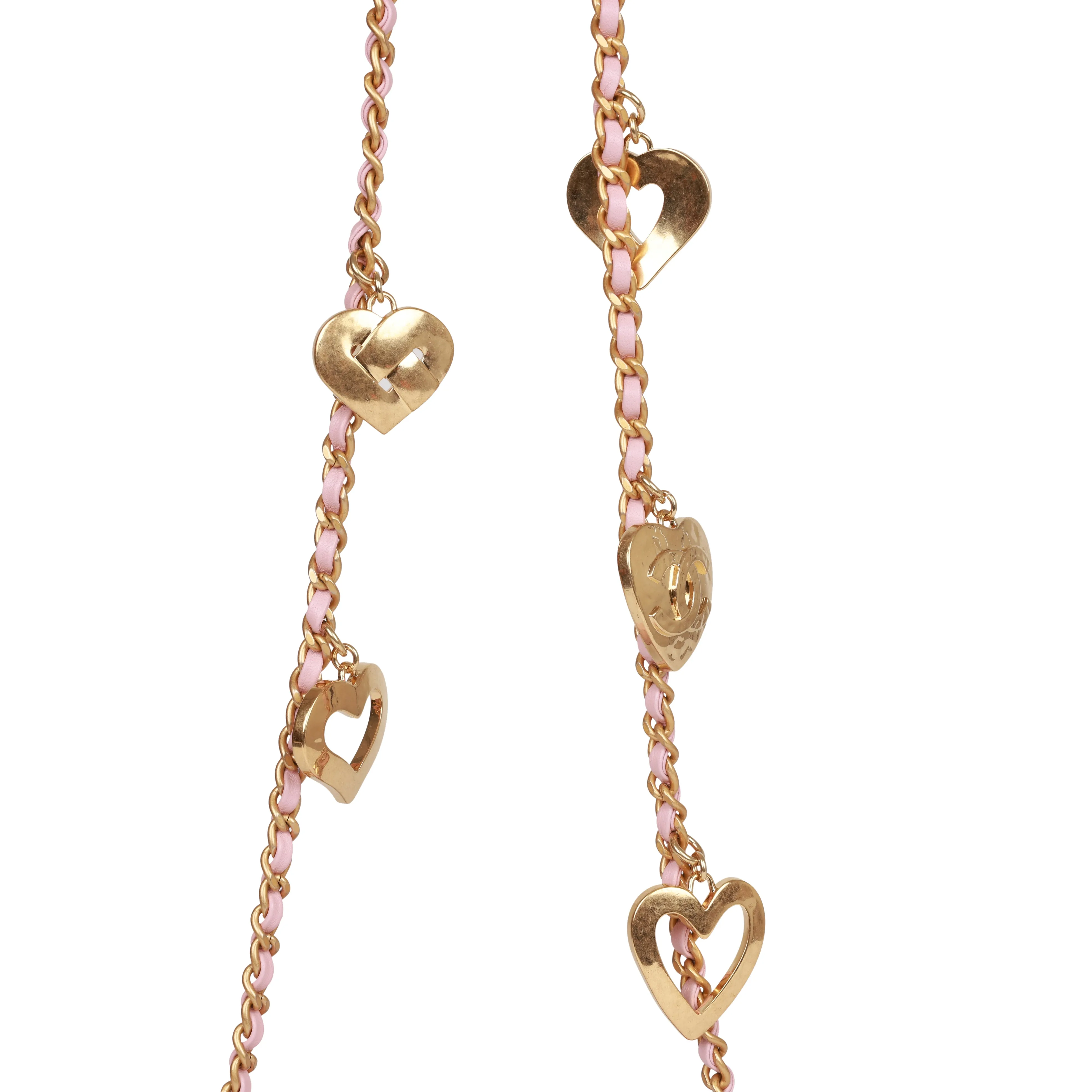 Chanel Mini Rectangular Flap Bag with Heart Chain Pink Lambskin Antique Gold Hardware
