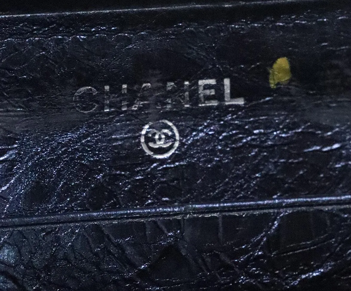 Chanel Navy Metallic Wallet