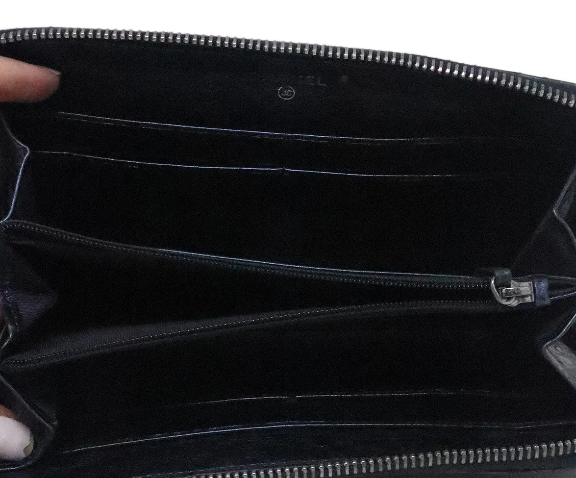Chanel Navy Metallic Wallet
