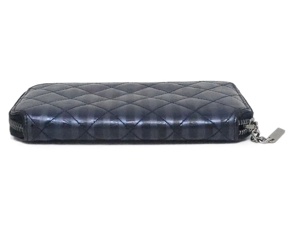 Chanel Navy Metallic Wallet