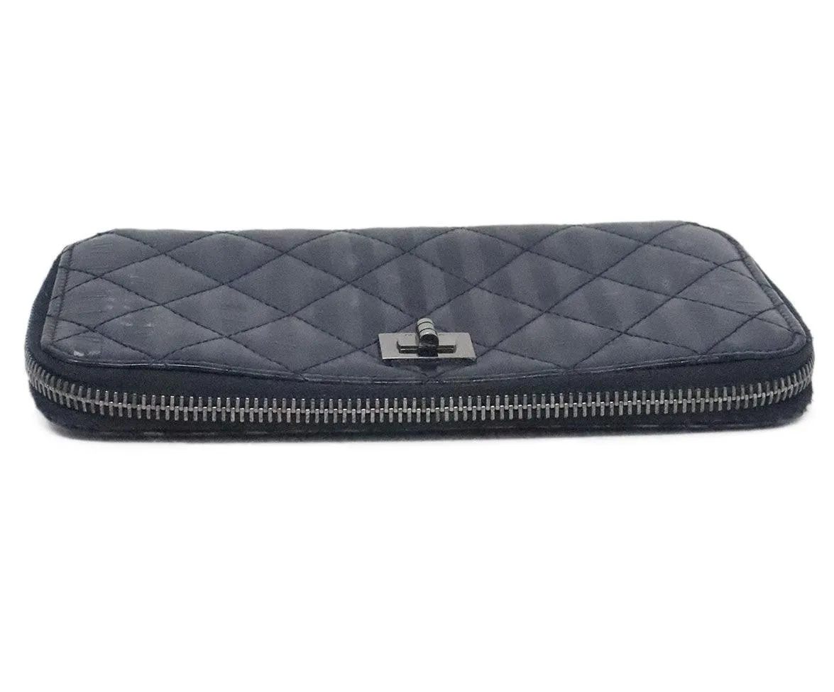 Chanel Navy Metallic Wallet