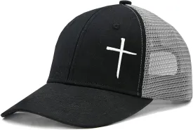 Christian Hats for Men Women, Embroidered Jesus Cross Trucker Hat
