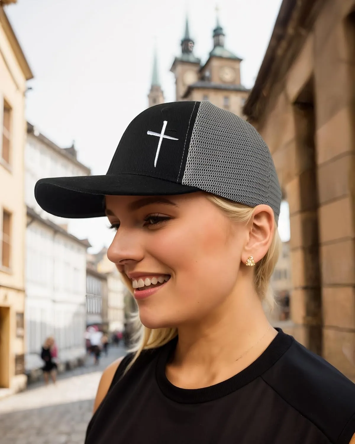 Christian Hats for Men Women, Embroidered Jesus Cross Trucker Hat