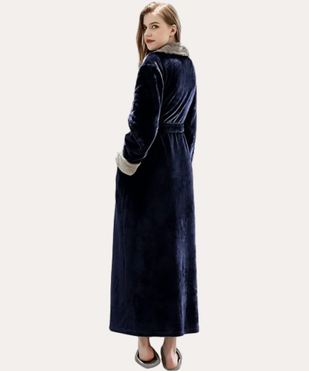 Classic Fluffy Dressing Gown Unisex Winter Bathrobe