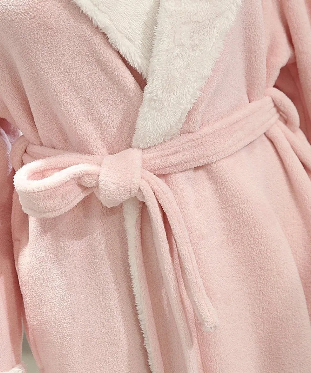 Classic Fluffy Dressing Gown Unisex Winter Bathrobe