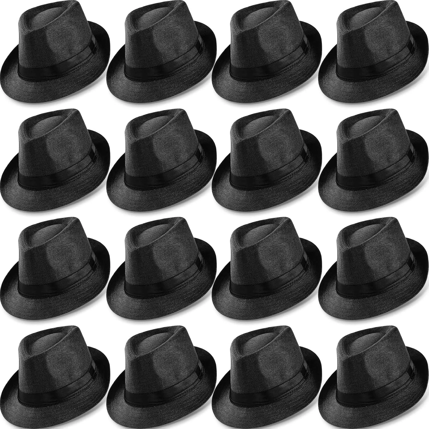 Coume 16 Pack 1920s Short Brim Hat for Men Straw Hats Women Summer Straw Panama
