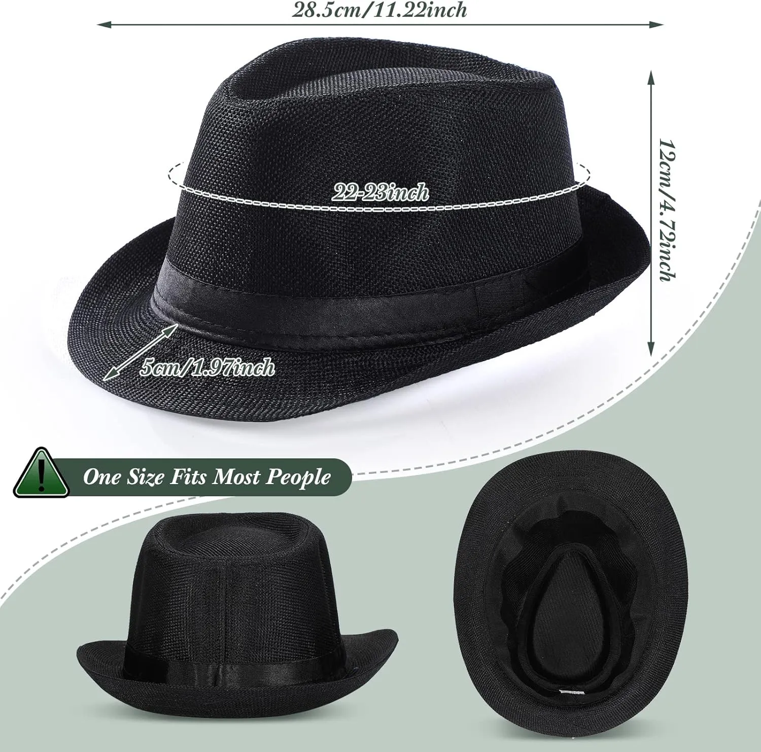 Coume 16 Pack 1920s Short Brim Hat for Men Straw Hats Women Summer Straw Panama