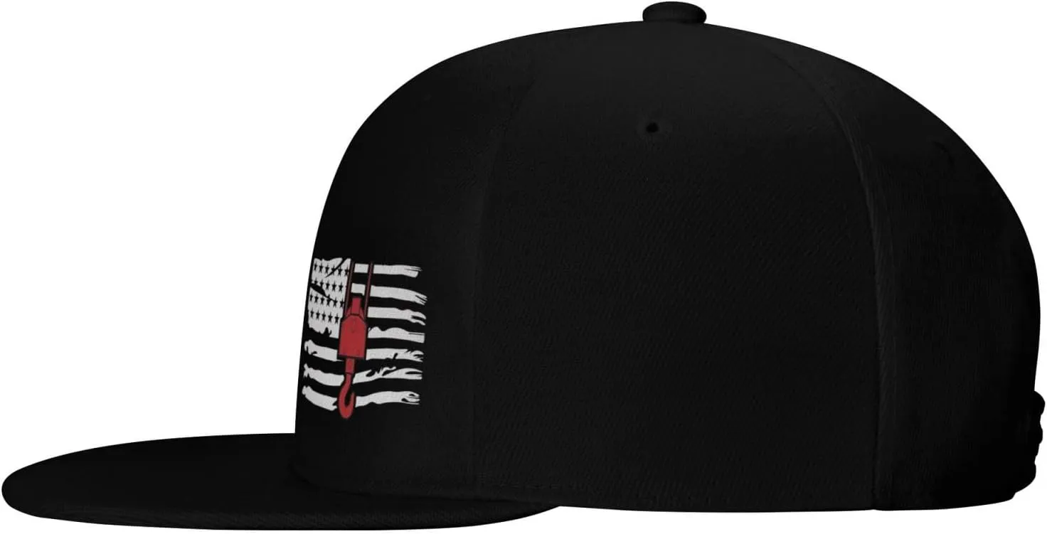 Crane Operator America Flag Flat Bill Baseball Cap Funny Snapback Hat Hip Hop Adjustable Dad Trucker Hats