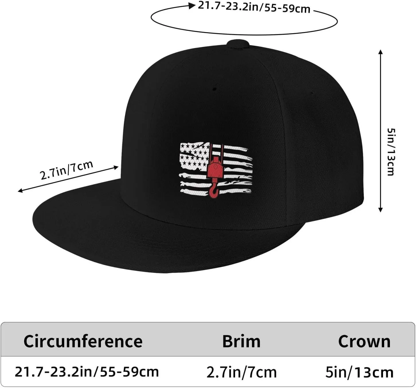 Crane Operator America Flag Flat Bill Baseball Cap Funny Snapback Hat Hip Hop Adjustable Dad Trucker Hats