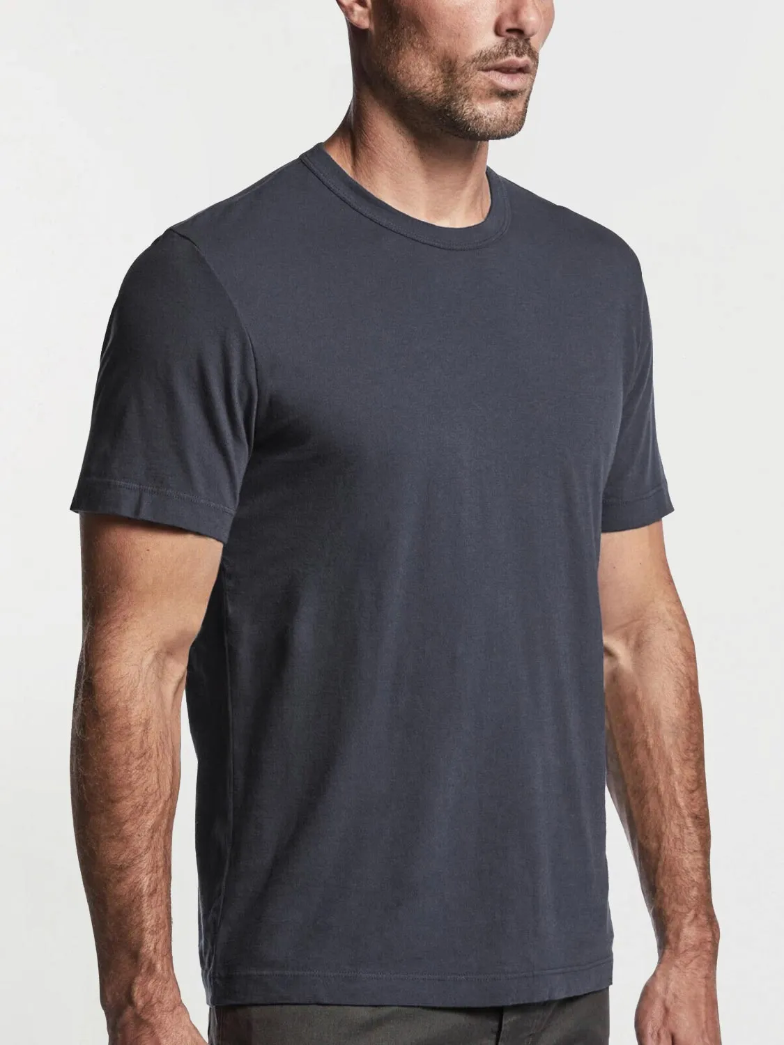 Crewneck Cotton Tailor Fit T-shirt Blue